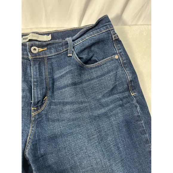 Levis 515 Bootcut Jeans Womens 12M Dark Wash Blue Denim Mid Rise 15516-0136 - Picture 7 of 16